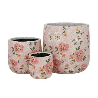PINK POPPY CERAMIC POTS