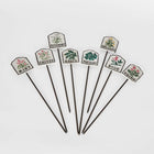 SET OF 8 CAST IRON HERB GARDEN STAKES