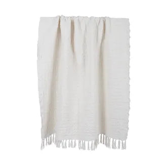 BETHANY COTTON BLEND IVORY THROW Sydney's Plant Market