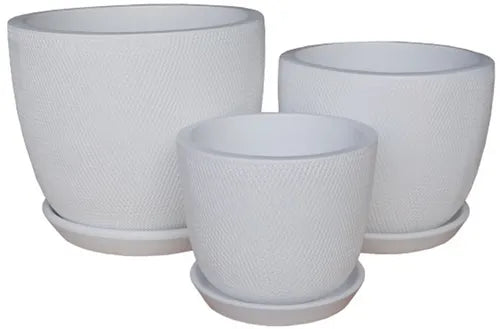 SOHO WHITE POTS WITH SAUCER