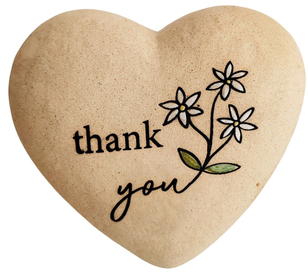 Thank You Boxed Heart Stone Sand 9x7cm
