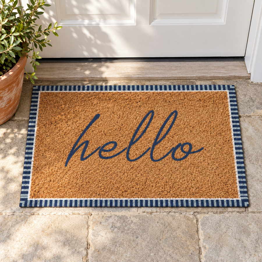 HELLO BLUE DOORMAT 45X75CM