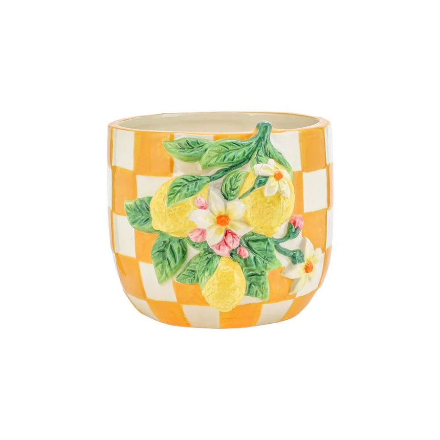 LEMON ART DECO POT PLANTER