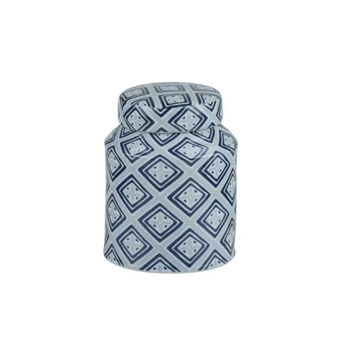 AARNA CERAMIC JAR 12X15.5CM BLUE