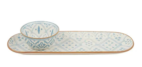 ALEAH CER 2PC SERVE SET 36X11X5CM BLUE Sydney's Plant Market