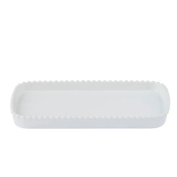 MAEVE CERAMIC TRAY 25X13X2.5CM WHITE
