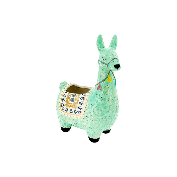 GREEN LLAMA PLANTER POT