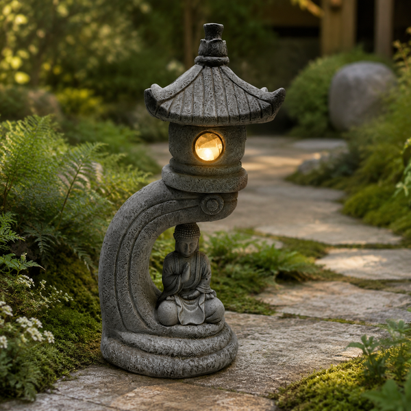 BUDDHA GARDEN PAGODA SOLAR LIGHT