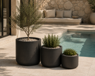 STELLA BLACK CYLINDER PLANTER