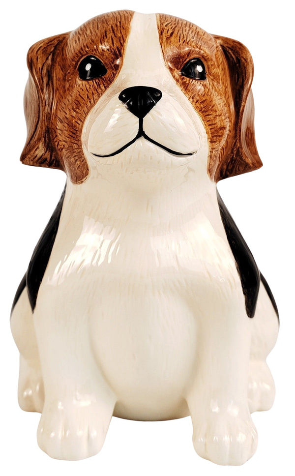 Cute Beagle Planter White & Brown 19.5cm Sydney's Plant Market