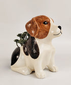 Cute Beagle Planter White & Brown 19.5cm Sydney's Plant Market