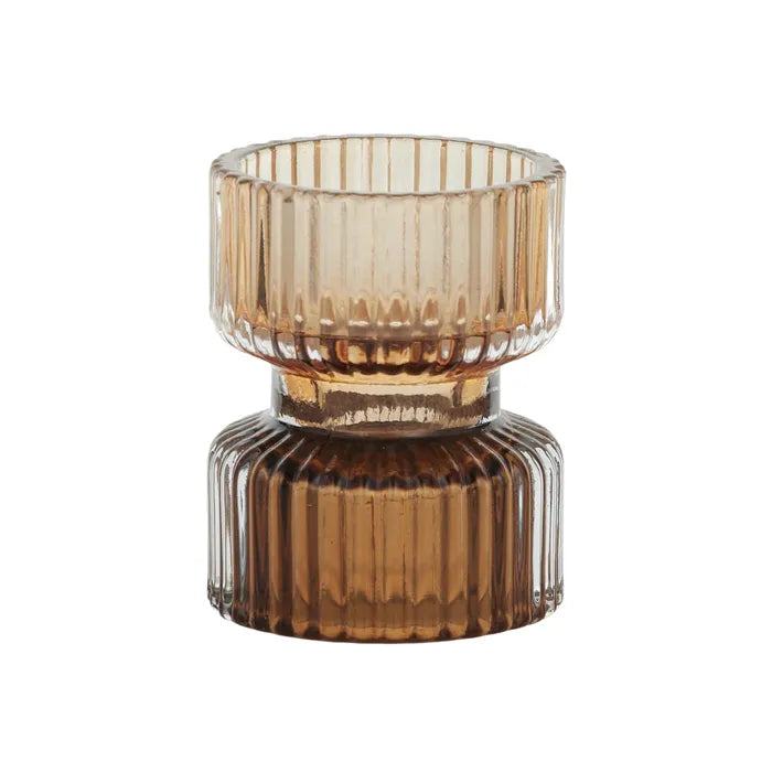 BOBIN GLASS C'HOLDER 6X7.5CM PINK/AMBER Sydney's Plant Market