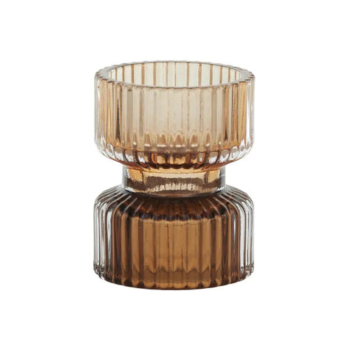 BOBIN GLASS C'HOLDER 6X7.5CM PINK/AMBER Sydney's Plant Market