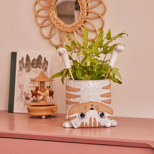 HANDSTAND CAT W/FEET POT Sydney's Plant Market