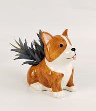 Load image into Gallery viewer, Cute Corgi Planter White &amp; Brown 11.5cm
