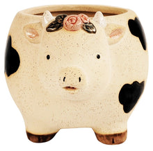 Load image into Gallery viewer, Cow with Flowers Planter Sand 10cm
