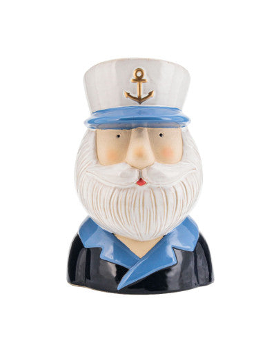 CAPTAIN SAILOR POT PLANTER BLUE
