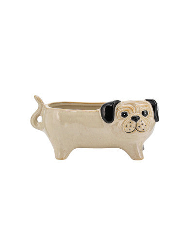 CREAM PUG POT CERAMIC