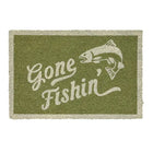 GONE FISHIN' PVC BACK MAT 40X60CM SAGE
