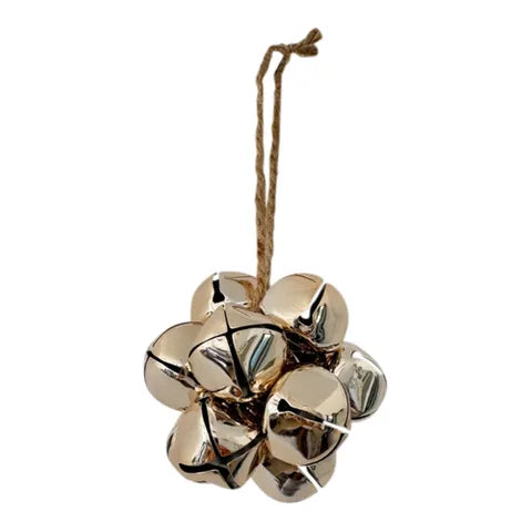TIMELESS BELL CLUSTER ORN MET 8CM GLD