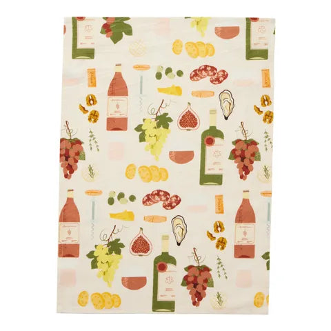 L'HEURE DU VIN COTTON TEA TOWEL 50X70CM
