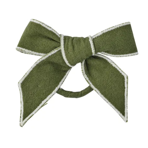 MILLA BOW NAPKIN RING 12CM OLIVE/IVORY