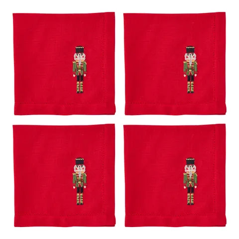 NUTCRACKER NAPKINS RED SET OF 4