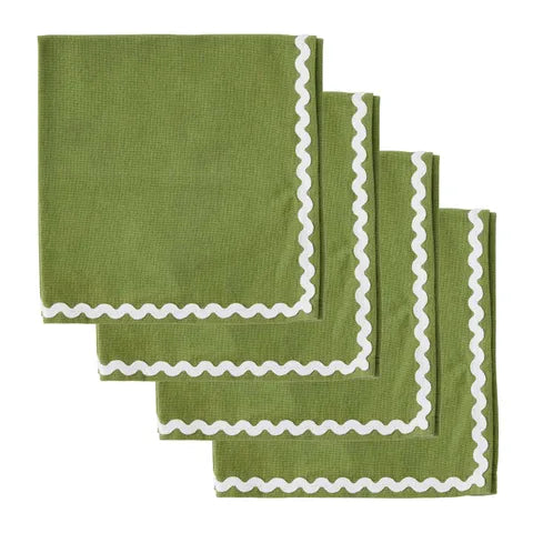 ORLA S/4 COTTON NAPKINS 40CM OLIVE/IVORY