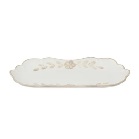 ALMA CERAMIC PLATTER 13X30X3.5CM TAUPE