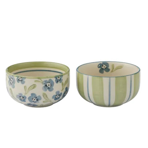 OLGA CER BOWL 11.5X6CM BLUE/OLIVE 2 ASST
