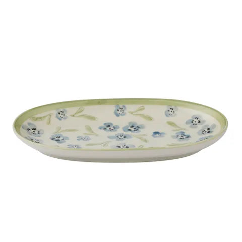 OLGA CERAMIC PLATE 13X21.5CM BLUE/OLIVE