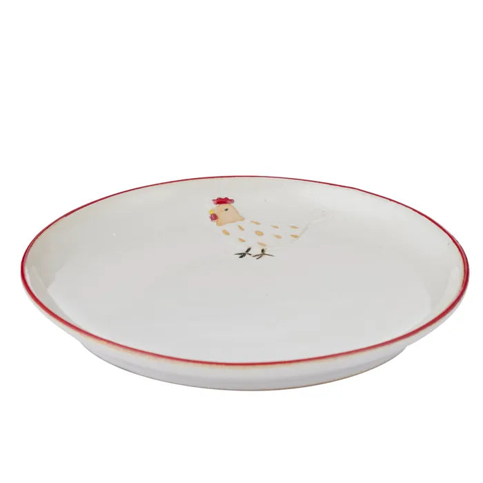 CHARLIE CHOOK CERAMIC PLATE 18CM IVORY