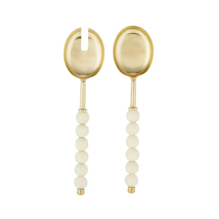 AMALIA S/2 SS/RESIN SERVER 26CM IVORY