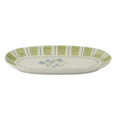 OLGA CERAMIC PLATE 15X32CM BLUE/OLIVE