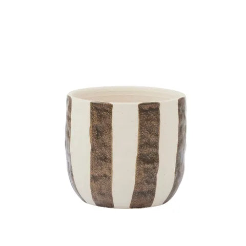 RAYAS CERAMIC POT 11.5X10.5CM COCOA