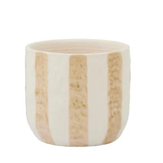 RAYAS CERAMIC POT 15X13.5CM TAUPE*