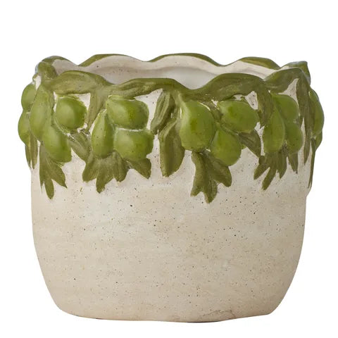 ULIVETO CERAMIC POT 24X19CM NAT/GREEN