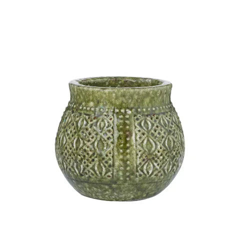SIRACUSA CERAMIC POT 19X17CM GREEN