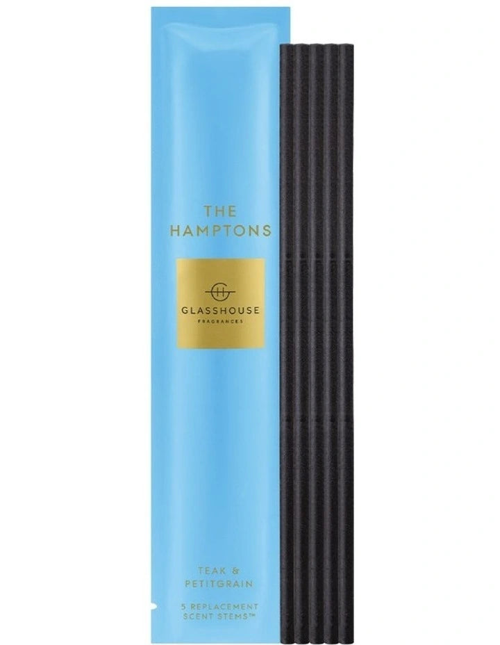 GLASSHOUSE FRAGRANCE 5 REPLACEMENTS SCENT STEMS THE HAMPTONS