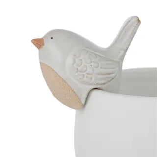 BREE BIRD CER POT HANGER 6.5X9CM WHITE Sydney's Plant Market