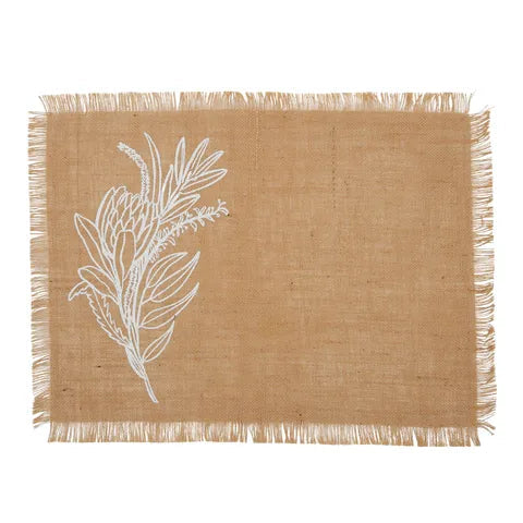 YARRA JUTE PLACEMAT 35X48CM NAT/WHITE Sydney's Plant Market