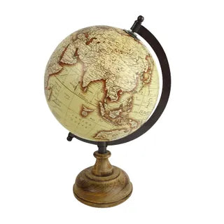 ATLAS WORLD GLOBE 12X18X28CM- NATURAL Sydney's Plant Market