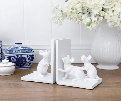 MOUSE BOOKENDS - WHITE Sydney's Plant Market