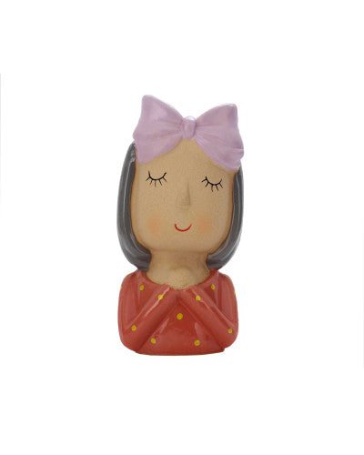 PURPLE RIBBON GIRL POT