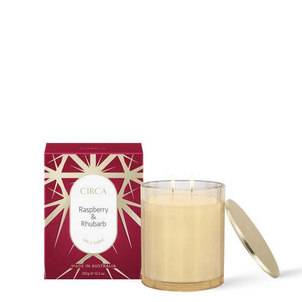 RASPBERRY & RHUBARB Soy Candle 350g Sydney's Plant Market