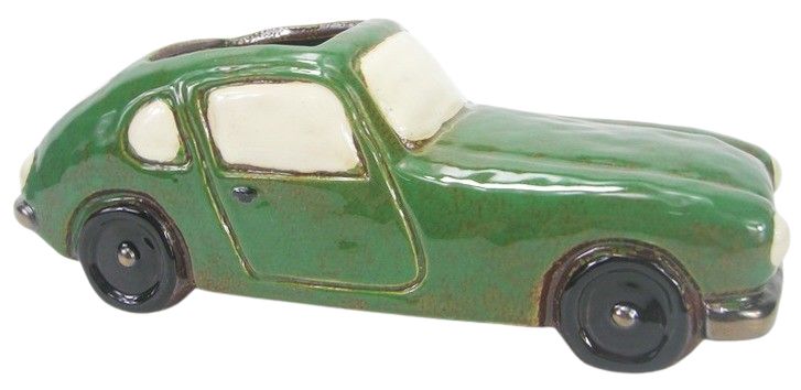 Retro Racing Car Planter Green 27cm