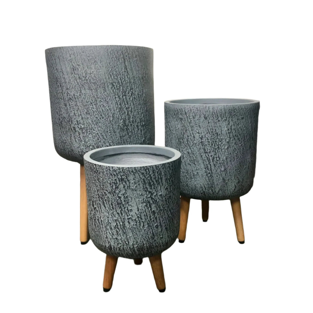 SLATE GREY TRIPOD POTS