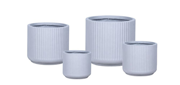 SNOW FLUTED FIBRECLAY PLANTERS