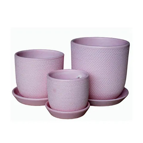 SOHO PINK PLANTER WITH SAUCER