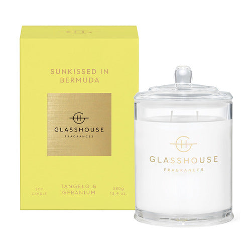 GLASSHOUSE FRAGRANCE 380G CANDLE - SUNKISSED IN BERMUDA Sydney's Plant Market